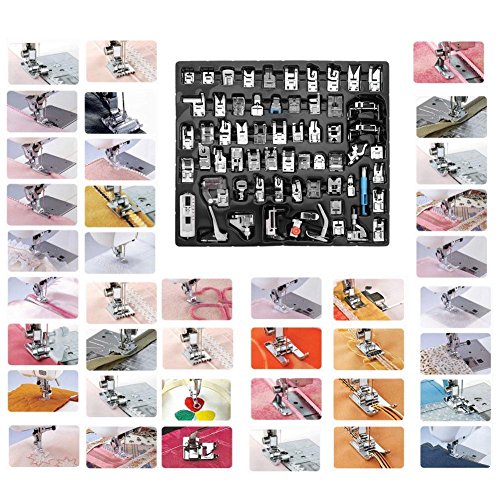 eoocvt 62pcs Domestic Sewing Machine Presser Feet Set for Brother, Babylock, Singer, Janome, Elna, Toyota, New Home, Simplicity, Necchi, Kenmore, and White Low Shank Sewing Machines - Thumbnail 5