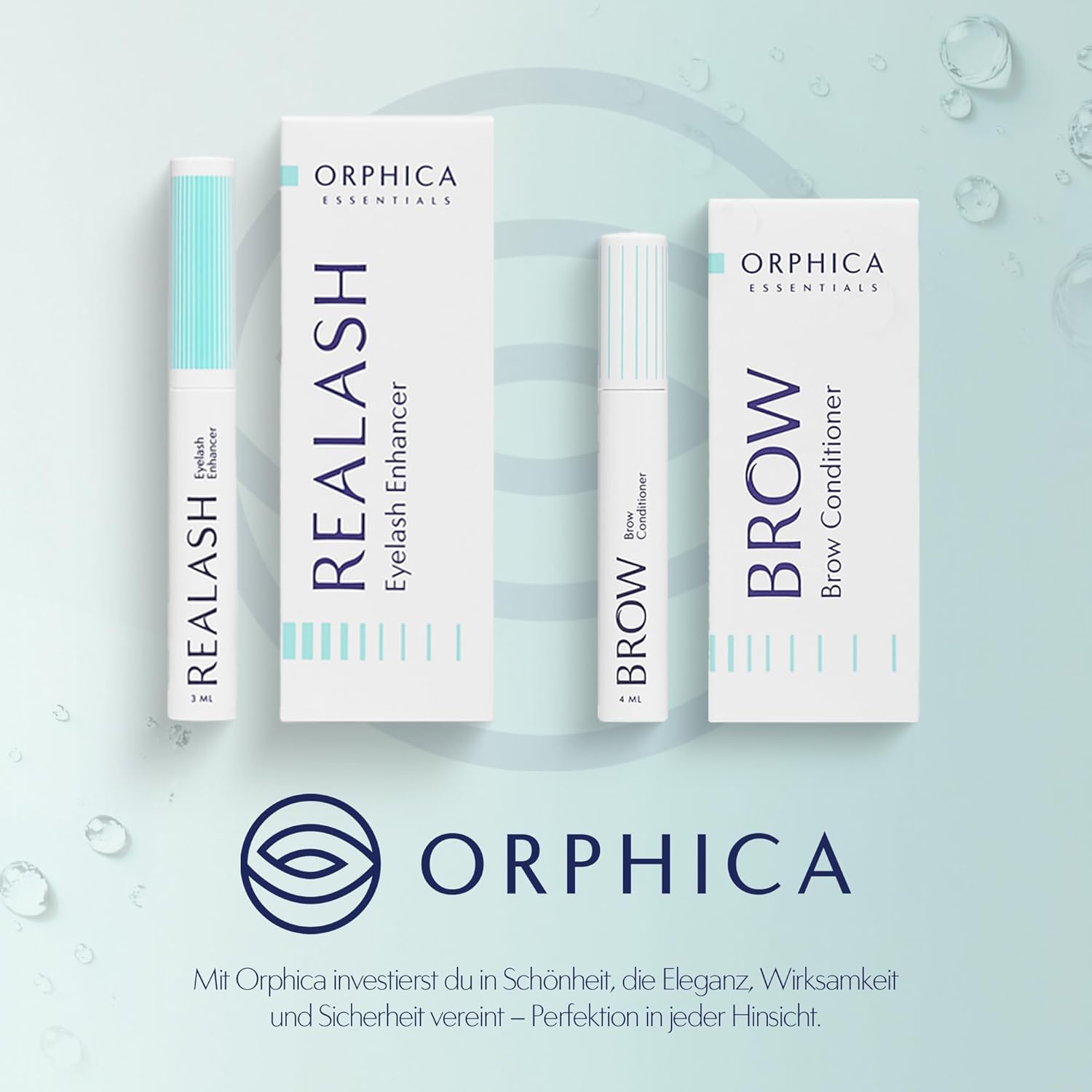 ORPHICA Brow & Realash Set - Siero per ciglia 3 ml + Siero per sopracciglia 4 ml - Balsamo per una crescita visibile, Gel stimolante per la crescita dei capelli