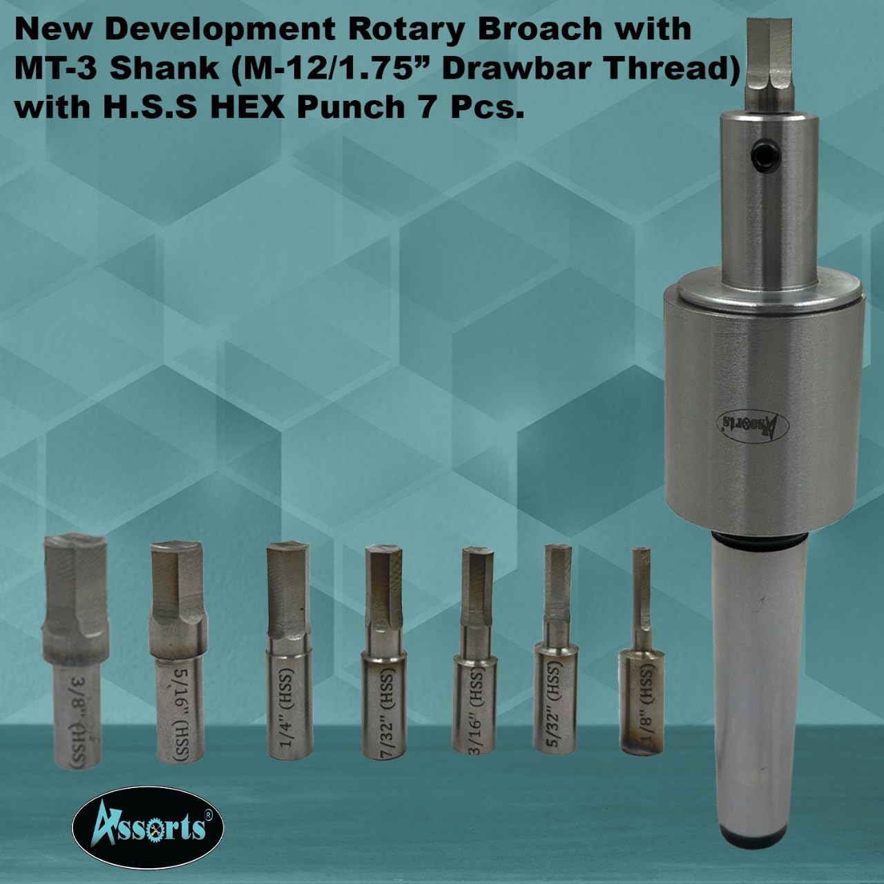 Imperial Rotary Broach with Wobble Feature - Hex Punches (MT3)