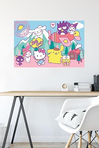 Miniatura 4 de Trends International Hello Kitty and Friends - Póster de pared con sobrecarga de felicidad, dormitorio