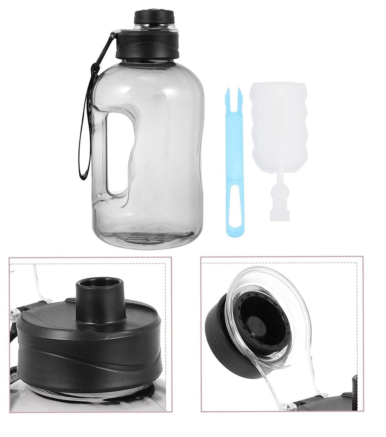 Bouteille d'eau Bouteille d'eau de Sport Conteneur d'eau Bouteille d'eau de Camping Bouteille d'eau de vélo Bouteille d'eau Portable de Remise en Forme en Plein air Gourde(Gray)