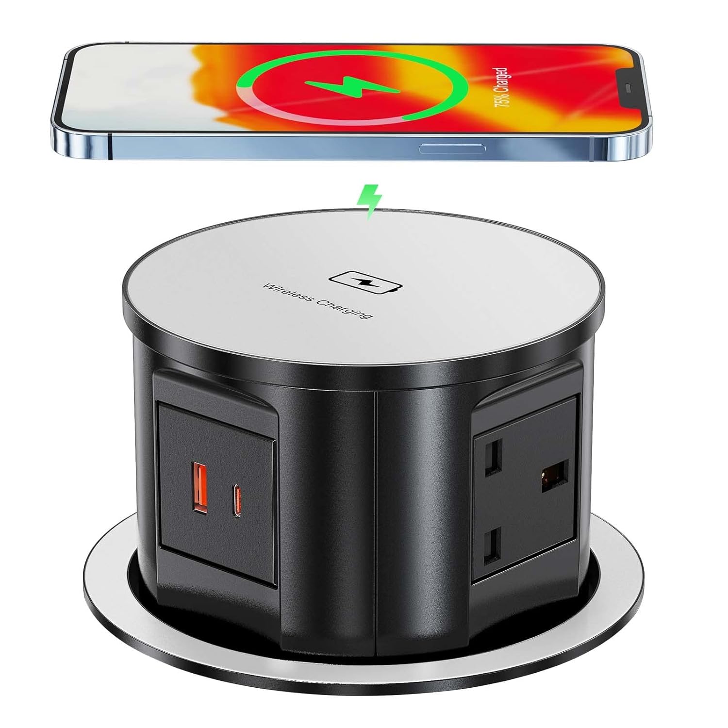 Pop Up Power Sockets With USB C, Automatic Pop Up Outlets with 15W