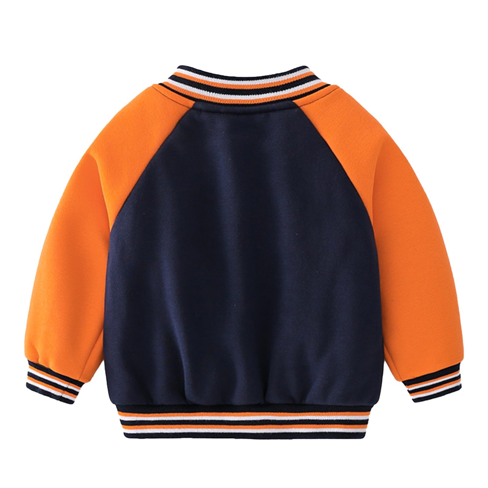 Volunboy Chaqueta de béisbol para niños, abrigo universitario Letterman, abrigo de forro polar para otoño e invierno, ropa de abrigo vintage