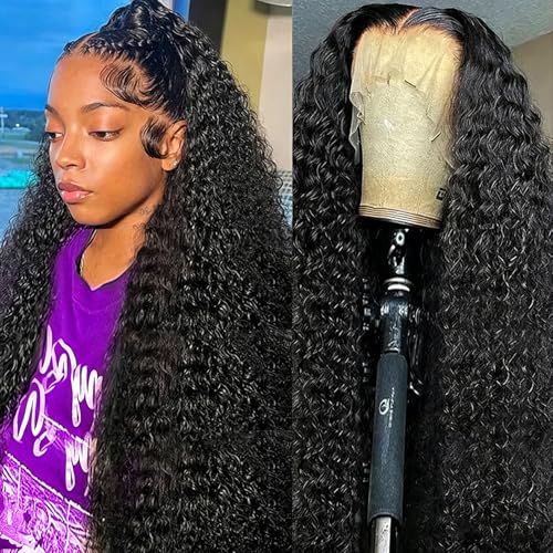 OQIVO 30 Inch Deep Wave Lace Front Wigs Human Hair 13x6 HD Deep Curly Lace Front Wig Human Hair for Women Pre Plcked with Baby Hair