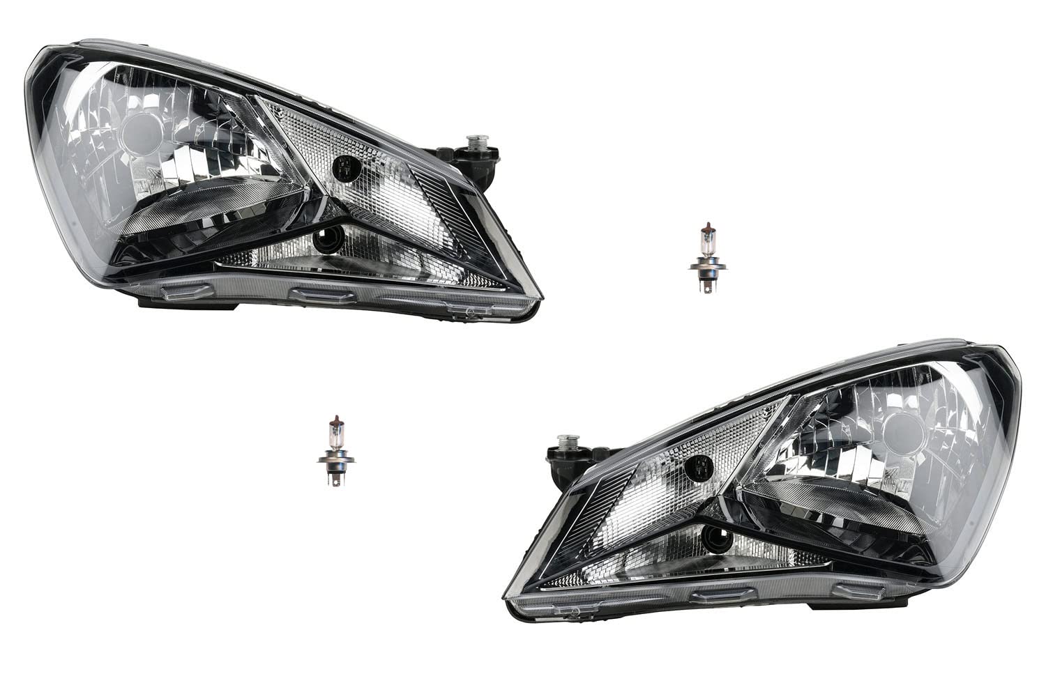 Johns, Apto para faros Seat MII 10/11 - con juego de bombillas H4 izquierda y derecha.