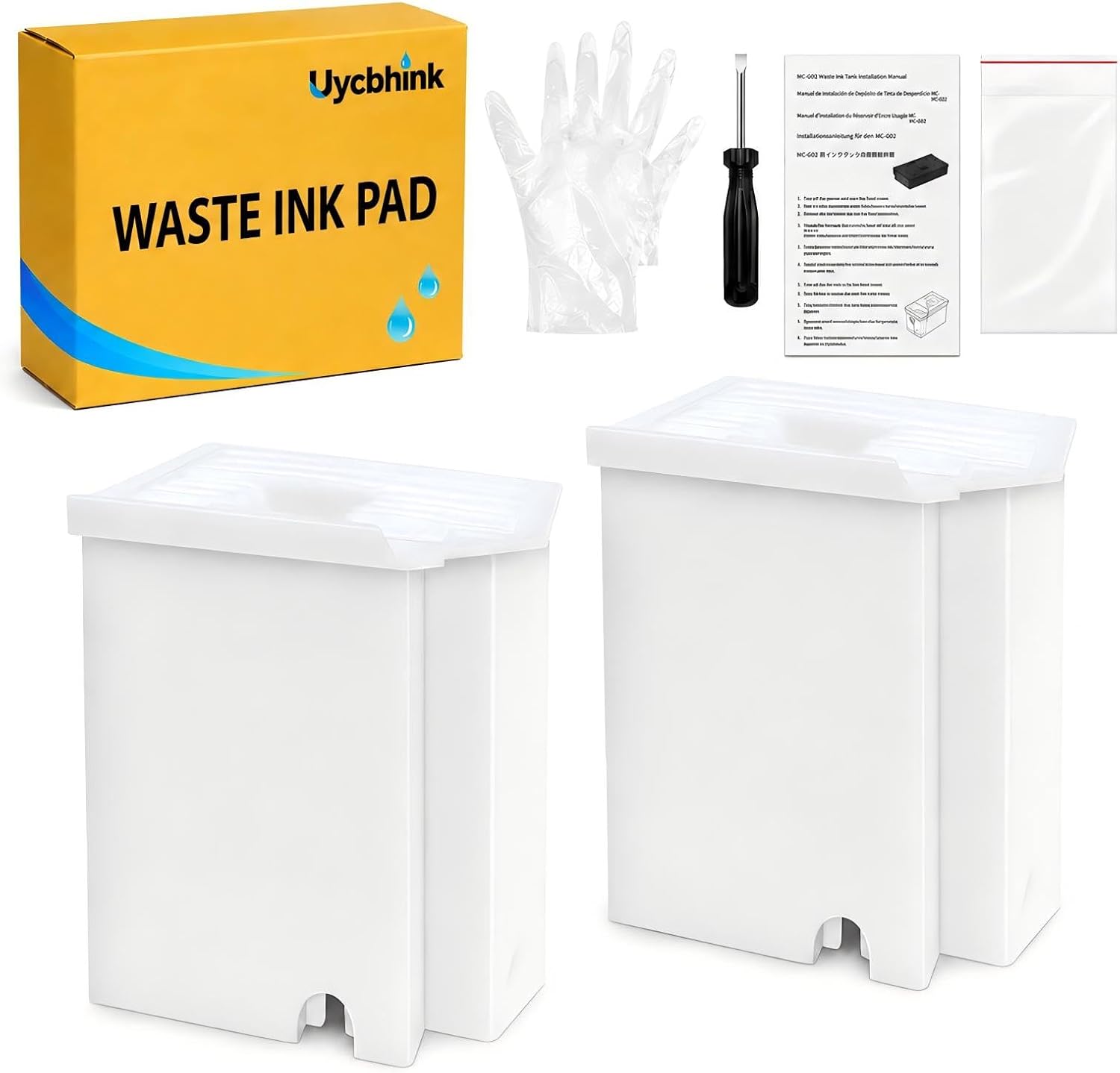 Waste Ink Pad Replacement with Reset Software Compatible for Epson Ecotank ET-2800 ET-2803 ET-4800 ET-2720 ET-2400 ET-4700 L3110 Printer, Maintenance Box with Waste Ink Pad Zeroing Software (2 Packs)