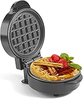 UVFASTHome Mini Waffle Maker - Non-Stick 5-Inch Portable Waffle Iron, Makes Breakfast Waffles in 3 Minutes, Easy Clean for Kids & Family