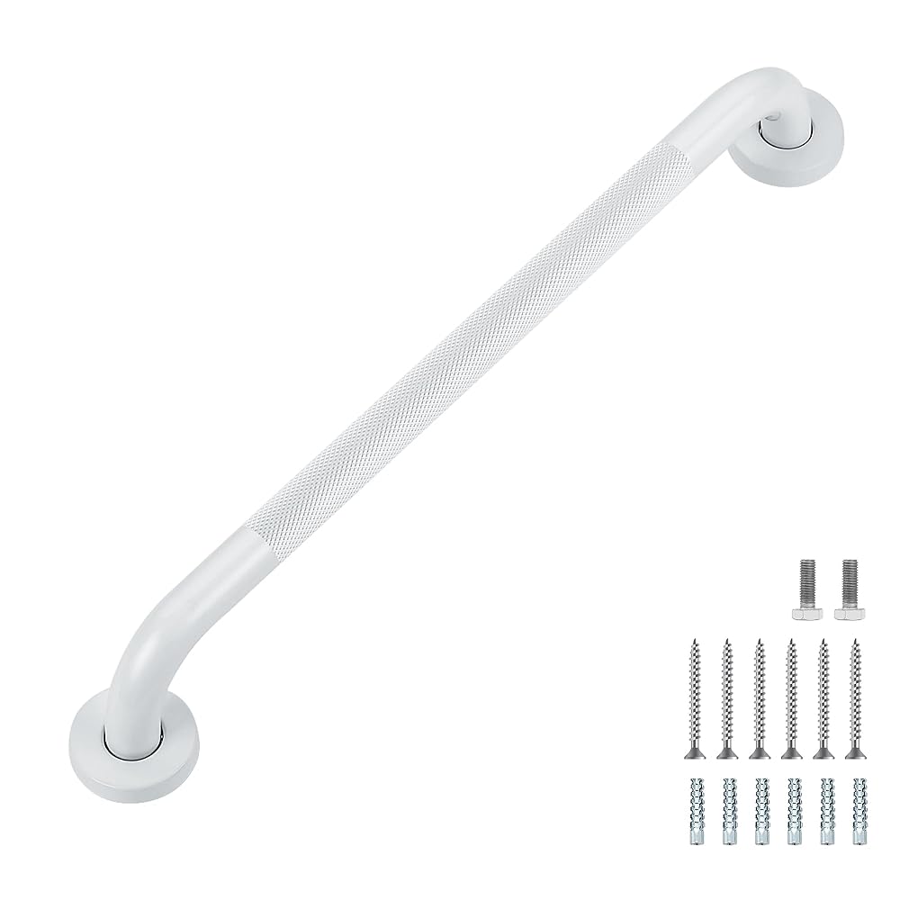 Grab Bars for Shower, 1 Pack 20-Inch Anti Slip Shower Handles for Elderly, Safety Shower Grab Bar, Stainless Steel Handicap Grab Bars for Bathroom (White 1 Diameter)