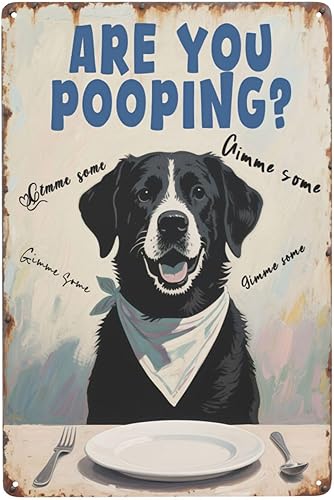 Zobiuiu Divertido arte de pared de baño con diseño de gato "Are You Pooping", póster vintage para decoración del baño, decoración gótica retro para