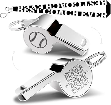 Whistle Baseball Coach Gifts Whistle for Coaches Teachers Whistle Emergency Coach Referee Lifeguard Loud Whistle for Men Referees Officials Sports Coaches Whistle with Lanyard Cheer Coach Gift.