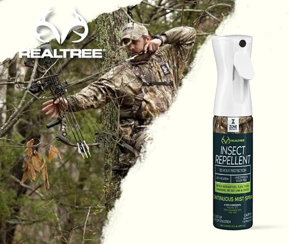 Zone Realtree Insect Repellent - 10oz Unscented Picaridin Spray, DEET-Free, Long-Lasting Tick & Mosquito Protection