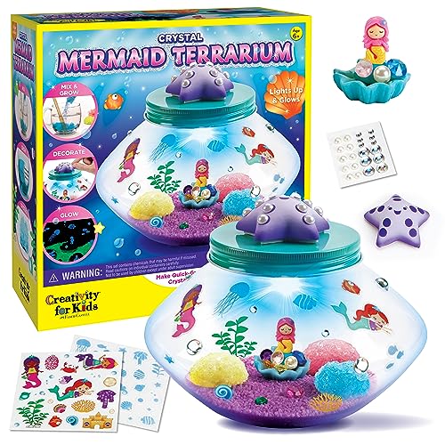 Creativity for Kids Crystal Mermaid Terrarium Kit - STEM Projects for Kids Arts and Crafts for Girls and Boys (Ages 6+)