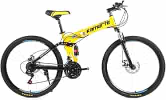 イエローマウンテンバイク ディスクブレーキ Amazon.co.jp: 可変速自転車、24スピードダブルダンピング