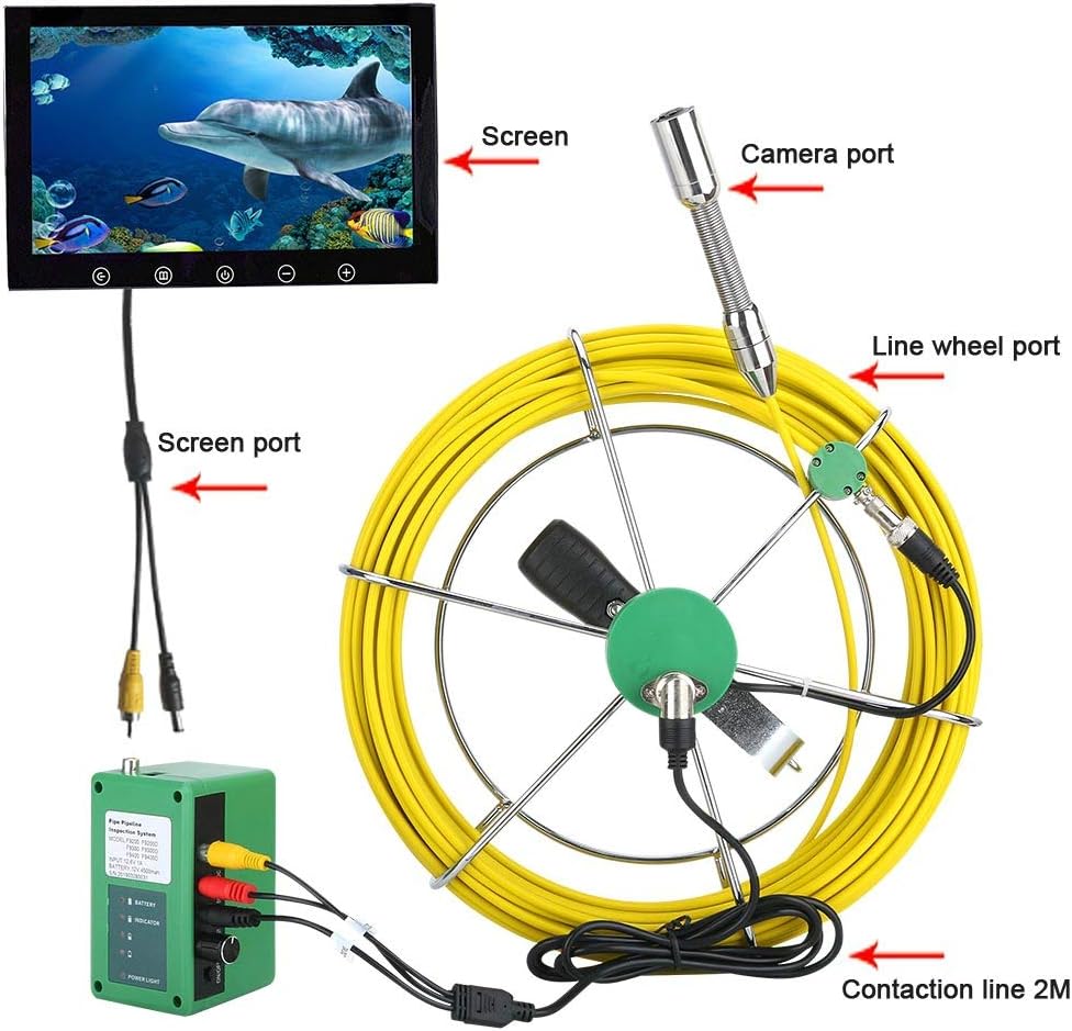 Endoscope Camera 30M/50M Drain Sewer Pipe Industrial Endoscope Inspection Video Camera with 1080PDual Camera Lens 7Inch IPS Monitor
