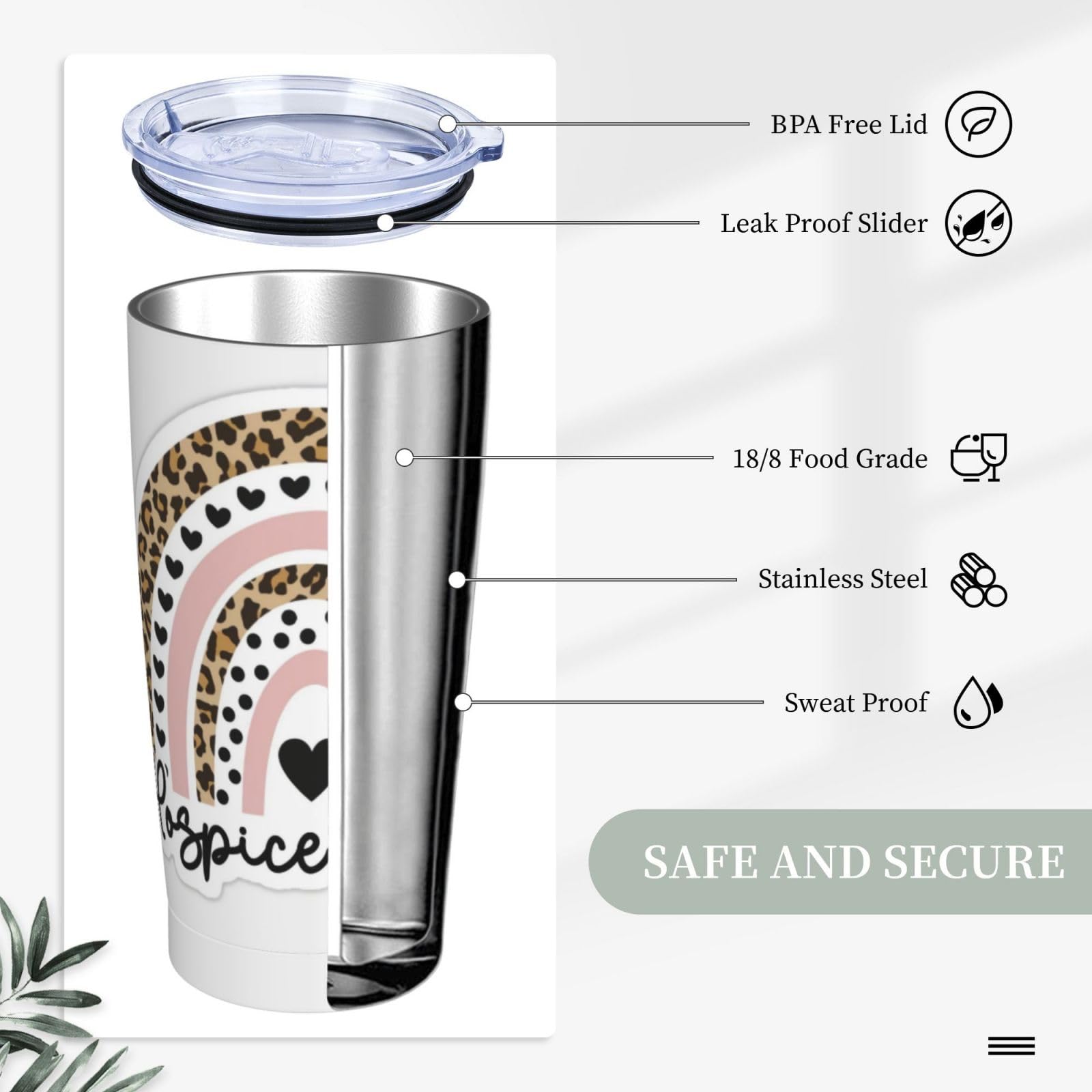 Bicchiere da viaggio in bambù e acciaio inox 500 mL - Egotier 94241