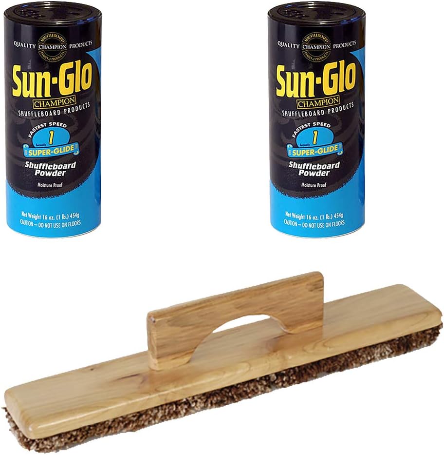 Sun-Glo 2 Cans #1 Super-Glide Wax w/ 1 Shuffleboard Sweep