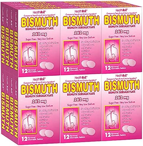 HealthA2Z® Bismuth | Bismuth Subsalicylate 262mg | Multi-Symptom Relief | (24 Pack (288 Tablets))