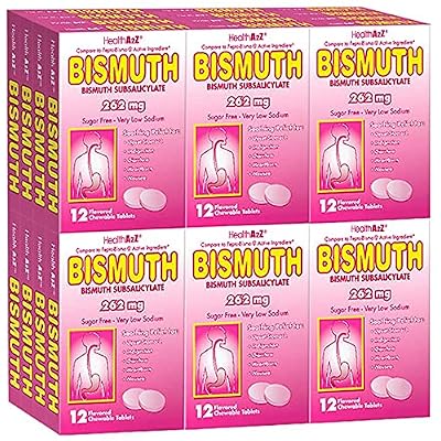 HealthA2Z&reg; Bismuth | Bismuth Subsalicylate 262mg | Multi-Symptom Relief | 24 Pack 288 Tablets