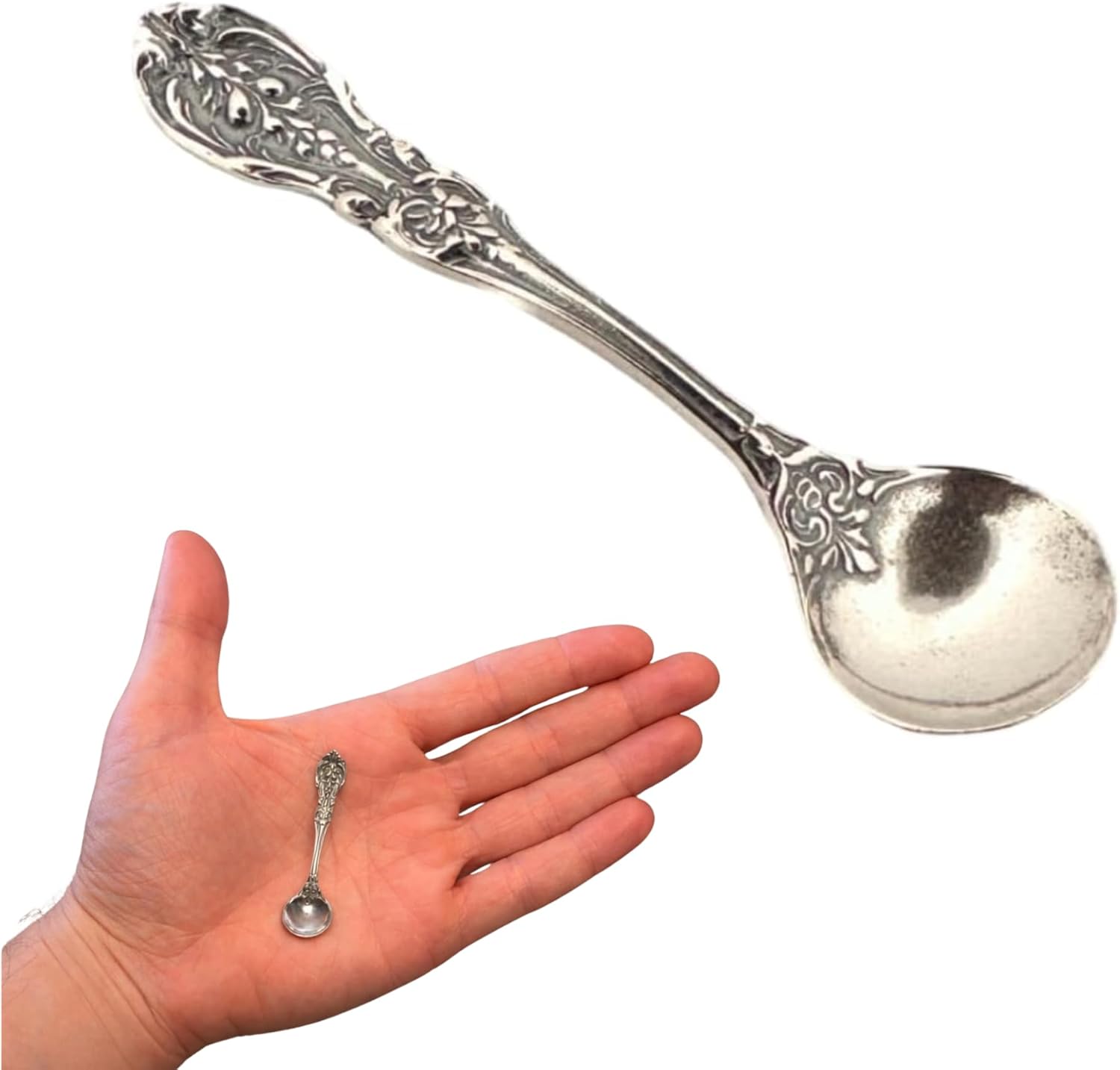 925 Sterling Silver Small Salt Spoon - Premium Quality 2.2" Pearl Bowl Spoon - Beautiful Flower Designed Handle - Gift for Culinary Enthusiasts