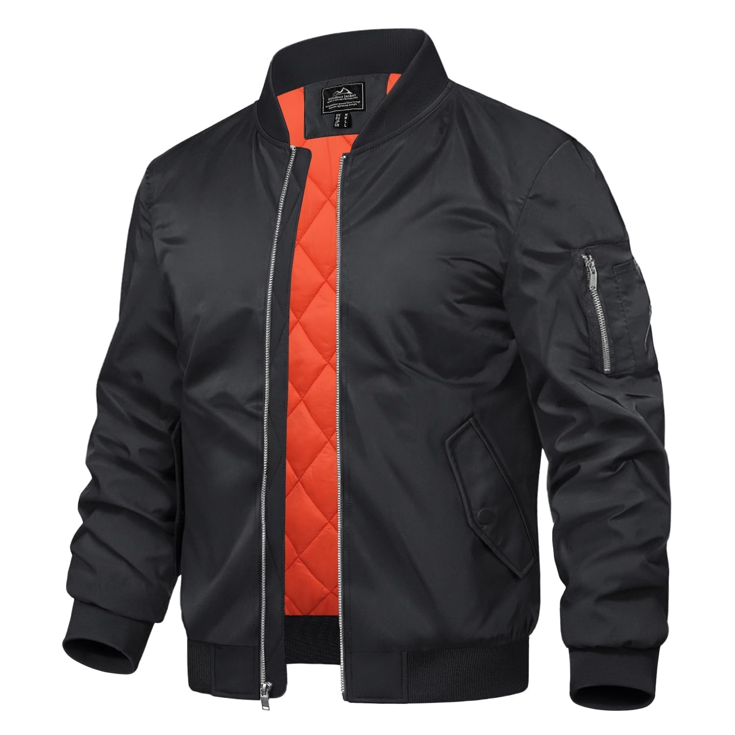 TACVASEN Bomberjacke Herren Winterjacke Übergangsjacke Warme Fliegerjacke | Arbeitsjacke, Herbst Blouson, Wasserabweisend, Warm Lässige Pilotenjacke, Frühling Casual Windbreaker mit Reißverschluss