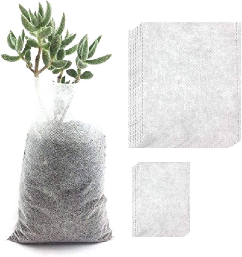 DREMINOVA 200Pcs Premium Biodegradable Nursery Plant Grow Bags Non-Woven Degradable Fabric Seedling Raising Pots for Baby Plant Planter Planting Transplanting Root Plant Bags