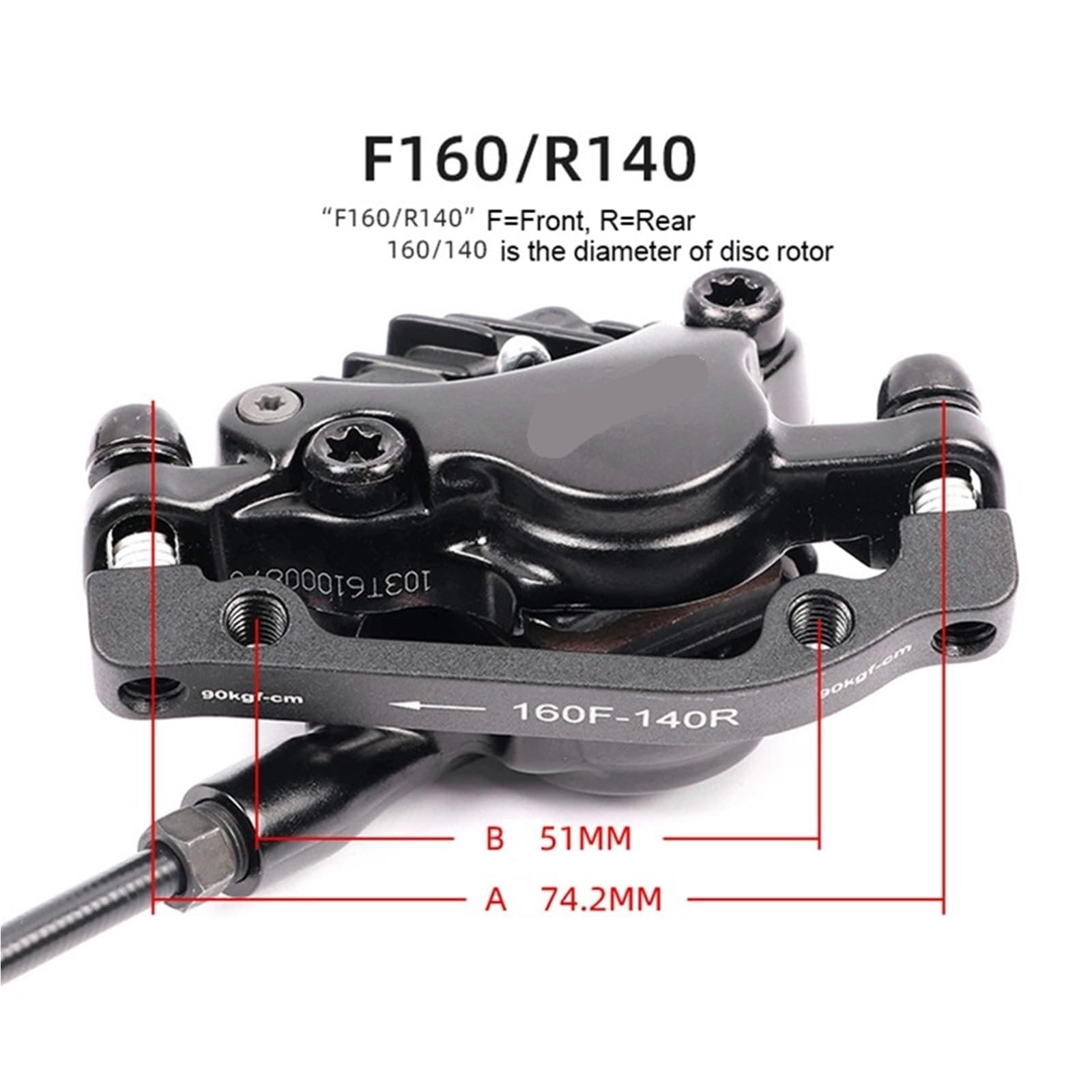 Set Freni A Disco Idraulici MTB, Pinze Freno A Pressione Olio 800/1400mm, Parti Freno Anteriori E Posteriori for Mountain Bike