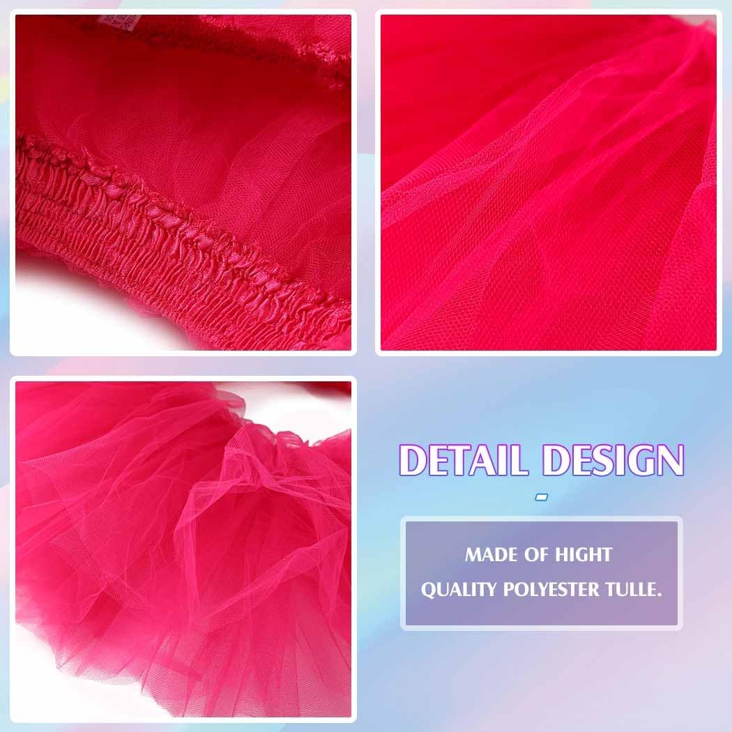 TWINKLEDE Hot Pink Tulle Tutu Skirt Ballet Bubble Dance Skirt Running Tututs for Women