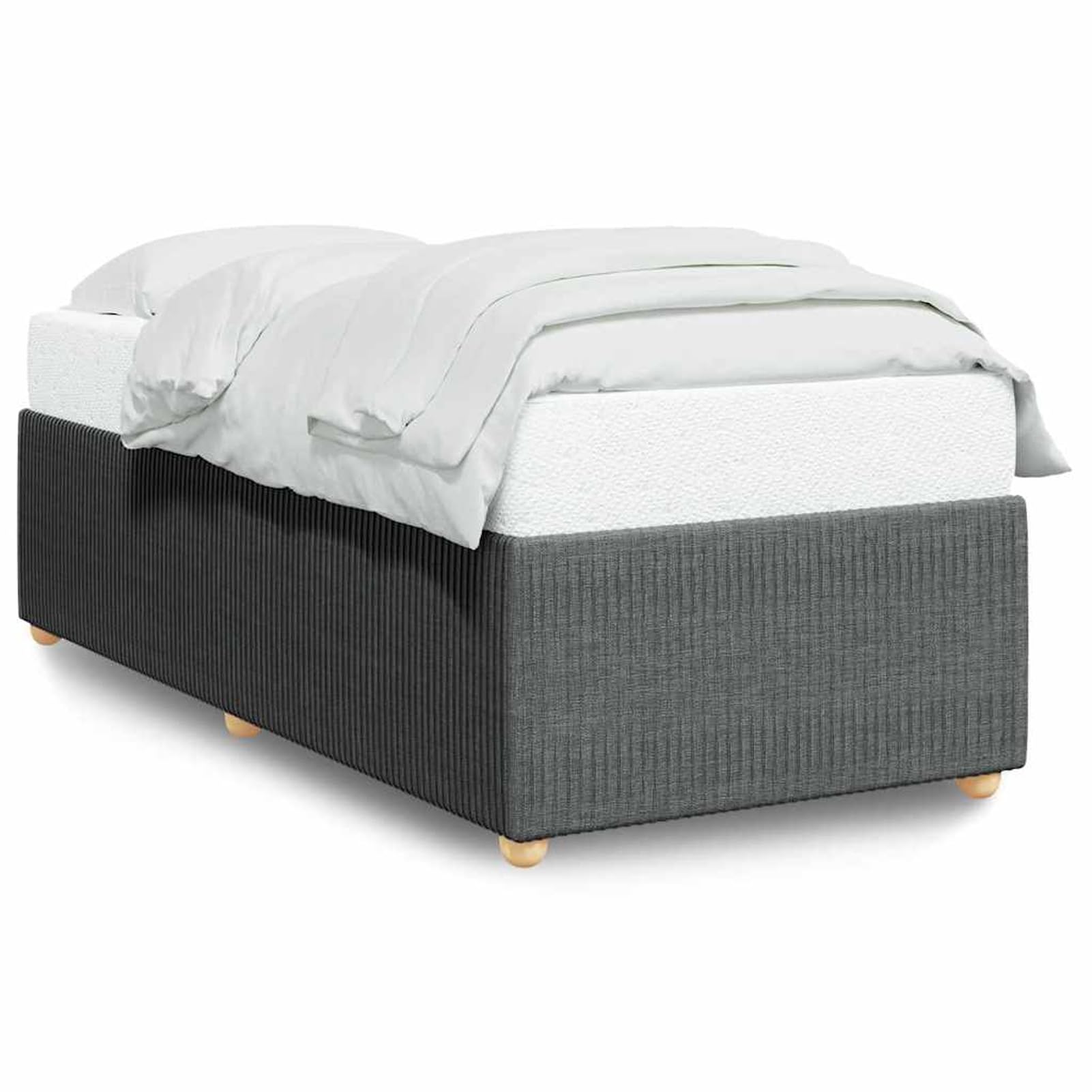 Gecheer Cadre de Lit Gris foncé 100 x 200 cm Tissu, Cadre de Lit à Plateforme avec Lattes Convient pour Matelas de 100 x 200 cm pour Chambre Adultes-sans Matelas Type E