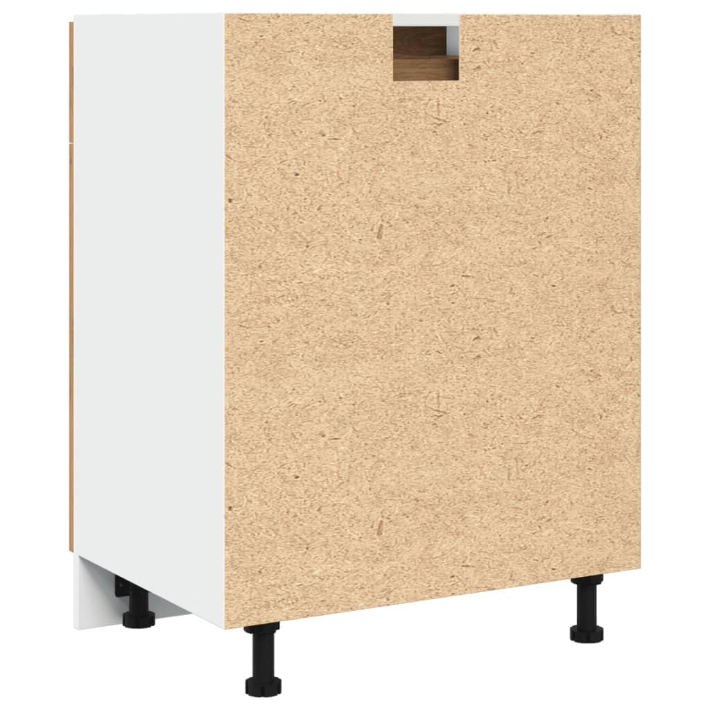 vidaXL Unterschrank Lyon Artisan-Eiche 60x46x81,5 cm Holzwerkstoff, Küchenschrank, Gastronomieschrank, Gastro Möbel, Küchenmöbel, Aufbewahrungsschrank