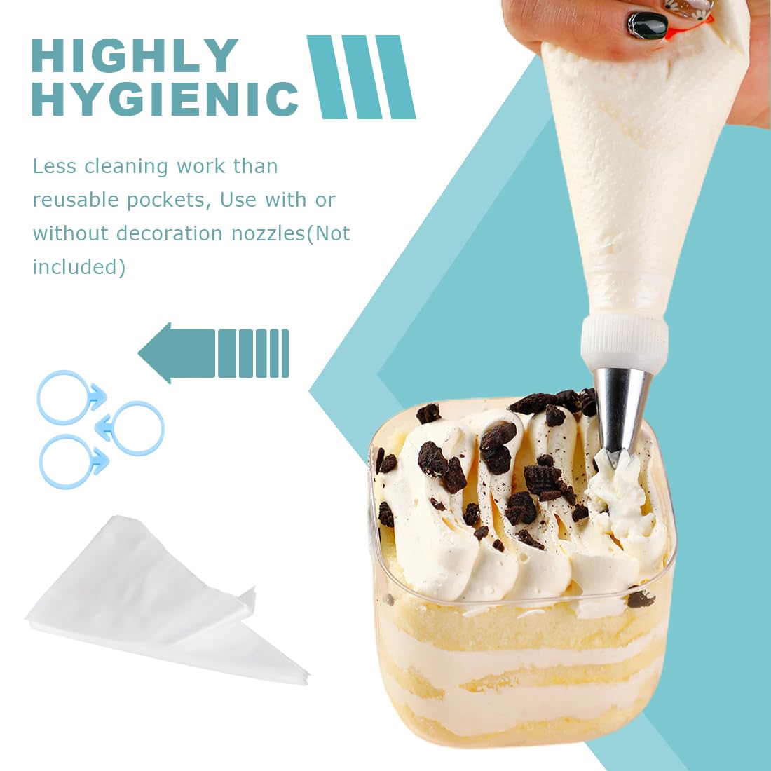 Set 100 Sac à Poche + 6 Lampi + Connettore - Per Decorazione Torte - Professionale - Foto 7