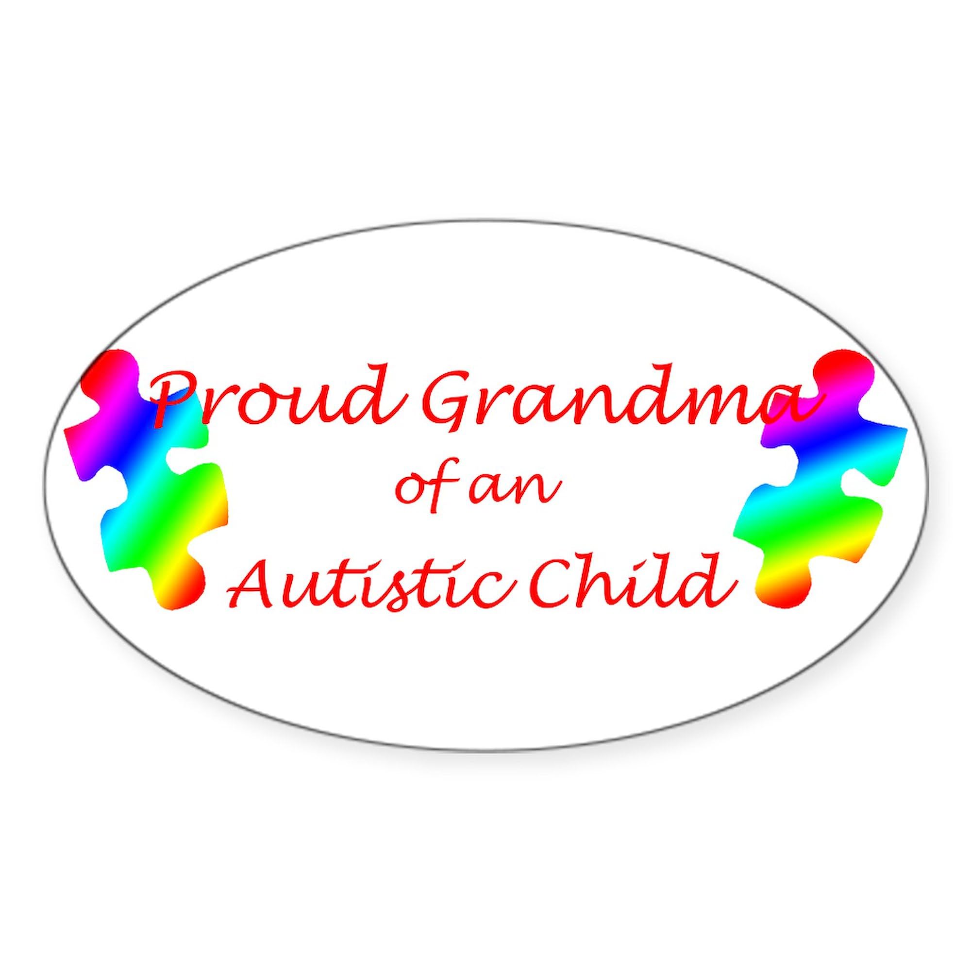 CafePress Autism Grandma Oval Sticker Oval Car Bumper Sticker