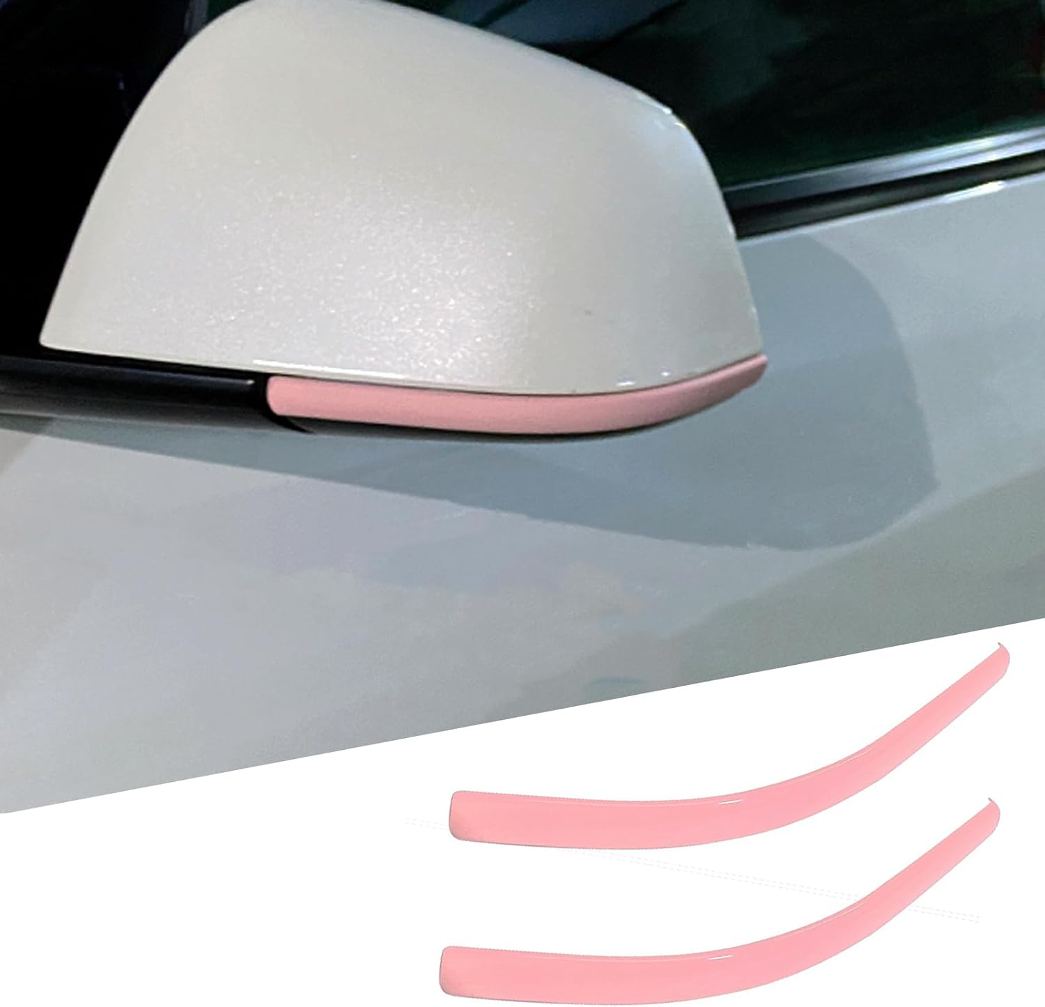 Side Mirror Trim Strip for Tesla Model Y, fit for Tesla Y Exterior Accessories (Pink, Model Y)