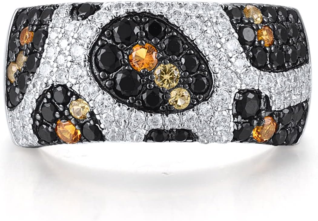 Santuzza 925 Sterling Silver Snakeskin Pattern Gemstone Cubic Zirconia Statement Ring for Women - Image 2