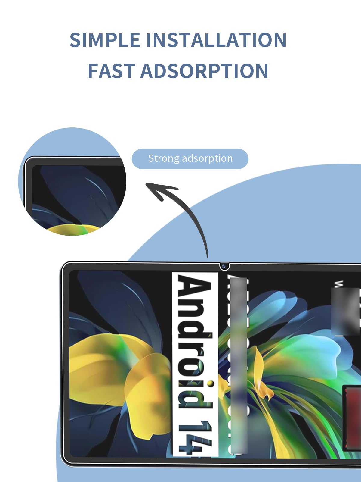 BOVUGAC Pellicola protettiva in vetro temperato per tablet ROWT A10 Android da 10 pollici, antigraffio, sensibile e durezza 9H, confezione da 2