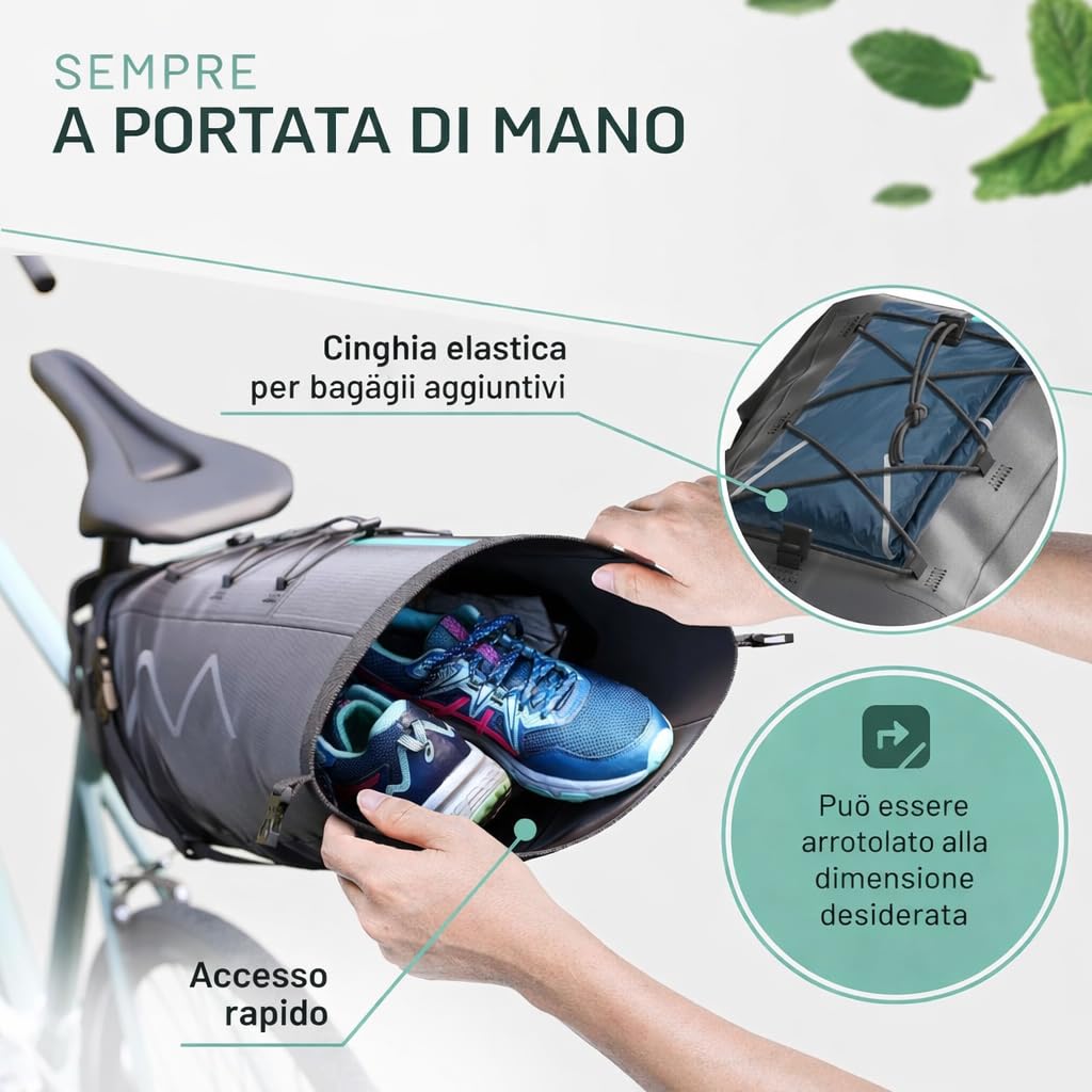 BIKEPACK Borse da sella per bicicletta – Borsa da gravelbike – 15 l – Accessori per bicicletta