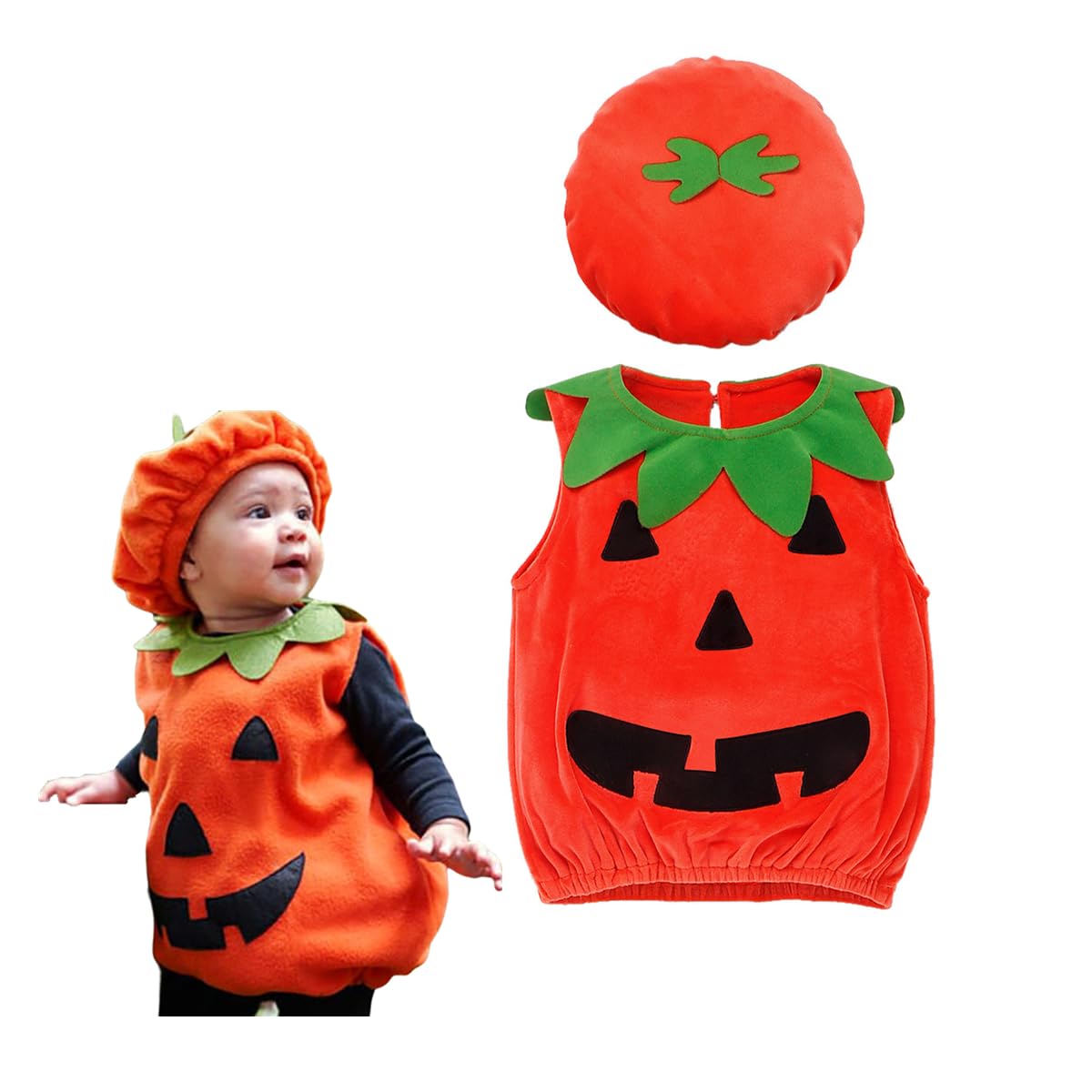 TMOYJPX Mono Halloween Bebe Niña Niño Calabaza Cremallera Sudadera Capucha Trajes Carnaval Halloween Niñas Recien Nacido