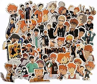 50PCS Haikyuu Anime Stickers,Waterproof Decals Cartoon Anime Stickers for Phone,Water Bottle,Laptop,Skateboard,Motorcycle,Car,Bike,Luggage (50PCS Haikyuu Stickers)
