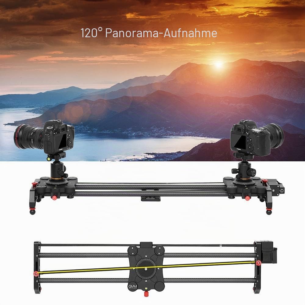 GVM 80 cm Slider Kamera, motorisiert, Track Dolly Slider, Slider Kamera, Schienensystem mit motorisiertem Beschleuniger und Videoaufnahmen, Follow Focus Shot, Panoramaaufnahme von 120 ° – 80 cm