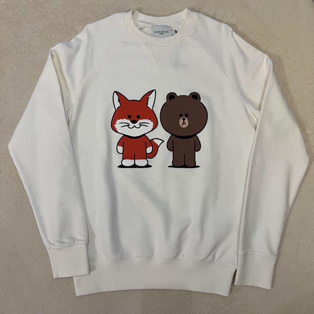 Amazon.co.jp: LINE キツネ コラボ トレーナー スウェット ブラウン 