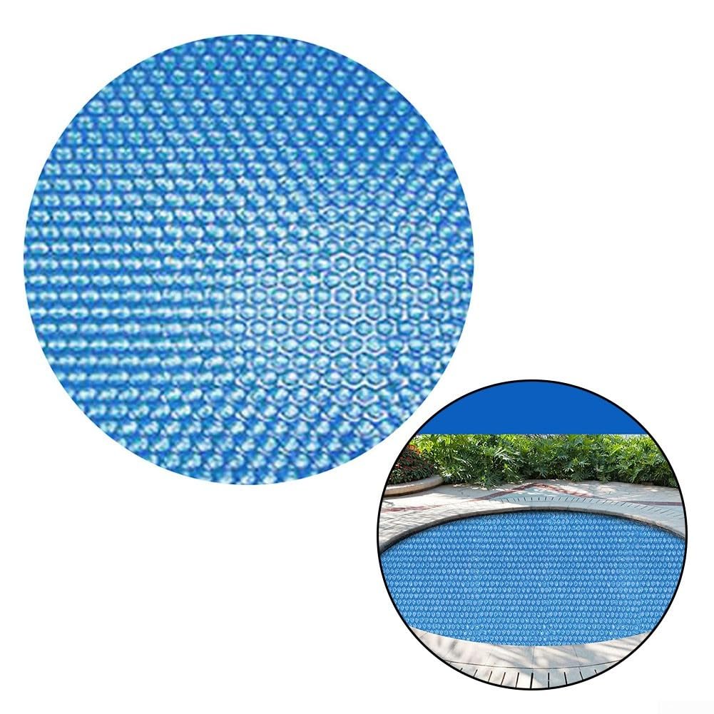 Bâche solaire ronde en polyéthylène pour piscine hors sol - 240 cm ou 300 cm - Protection contre la chaleur - Réduit l'évaporation - Bleu