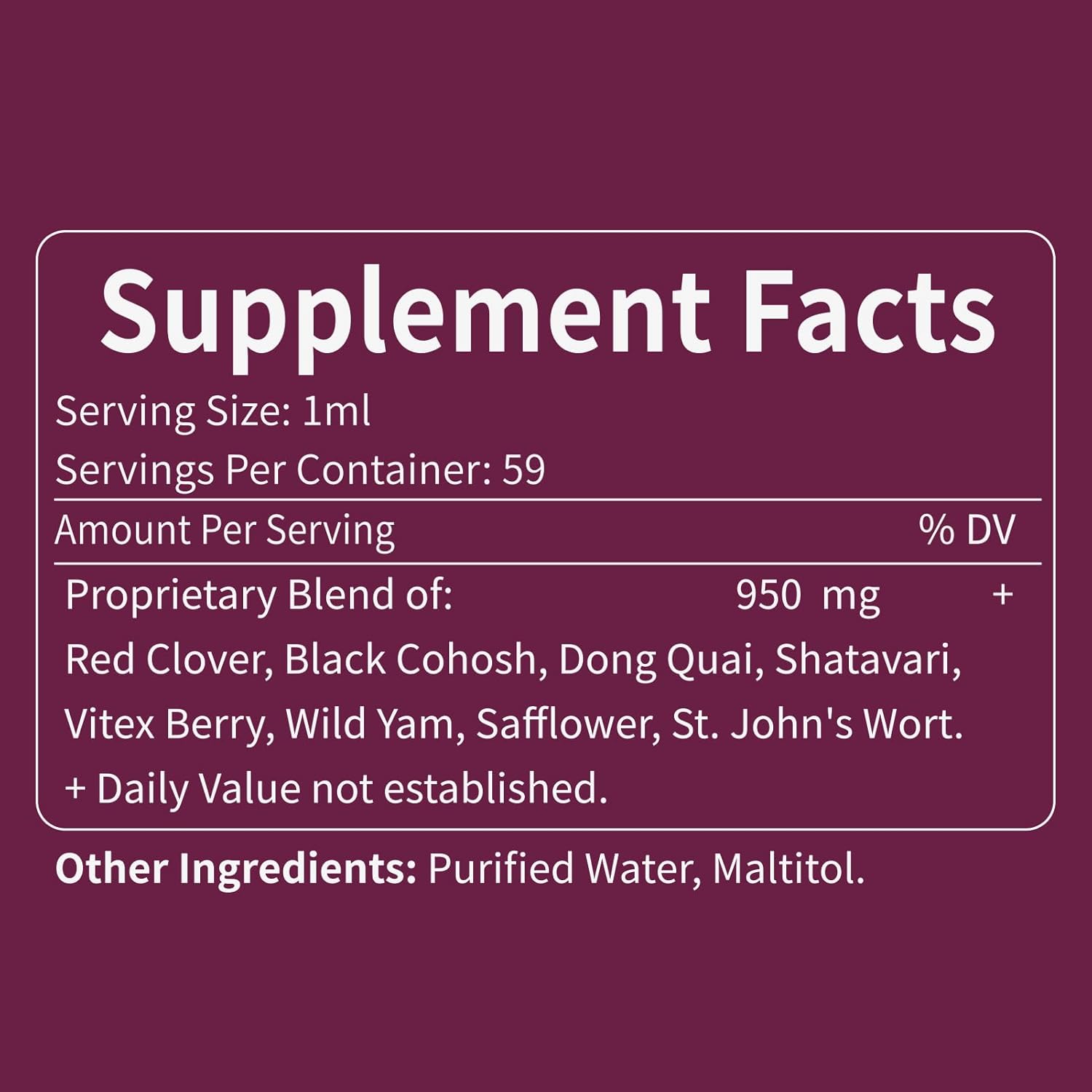 Red Clover Herb Extract Drops for Women Health Balance, 8-in-1 Herbal Formula Supplement for Menopause Hot Flashes Relief with Dong Quai & Shatavari Extract, Alcohol Free Tincture. 2oz - Image 7