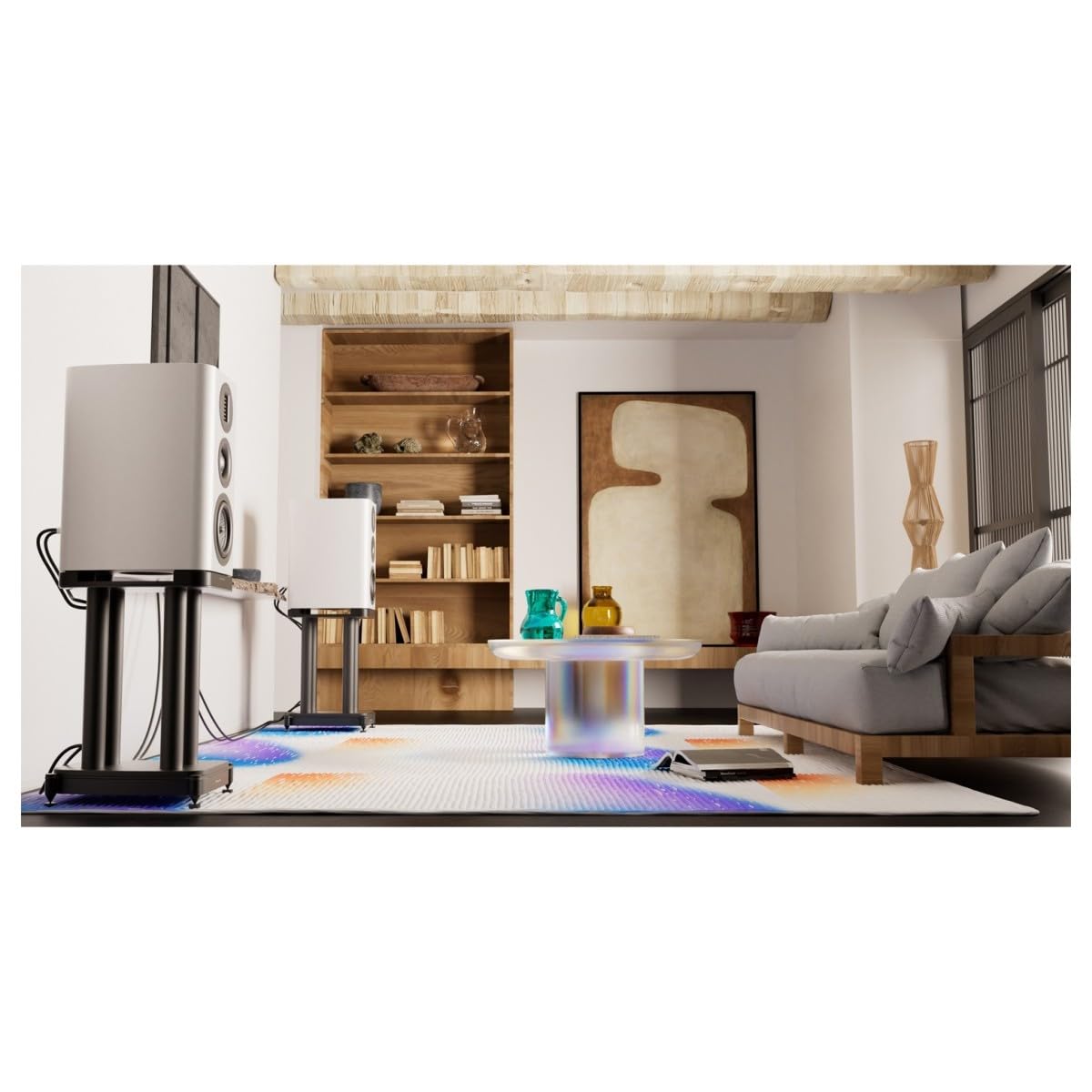 Wharfedale EVO 5.2 Altoparlanti Standmount (Coppia) - Woofer Kevlar da 6,5″, Soft Dome Midrange, Tweeter AMT, Bass Reflex a 3 vie (Bianco)