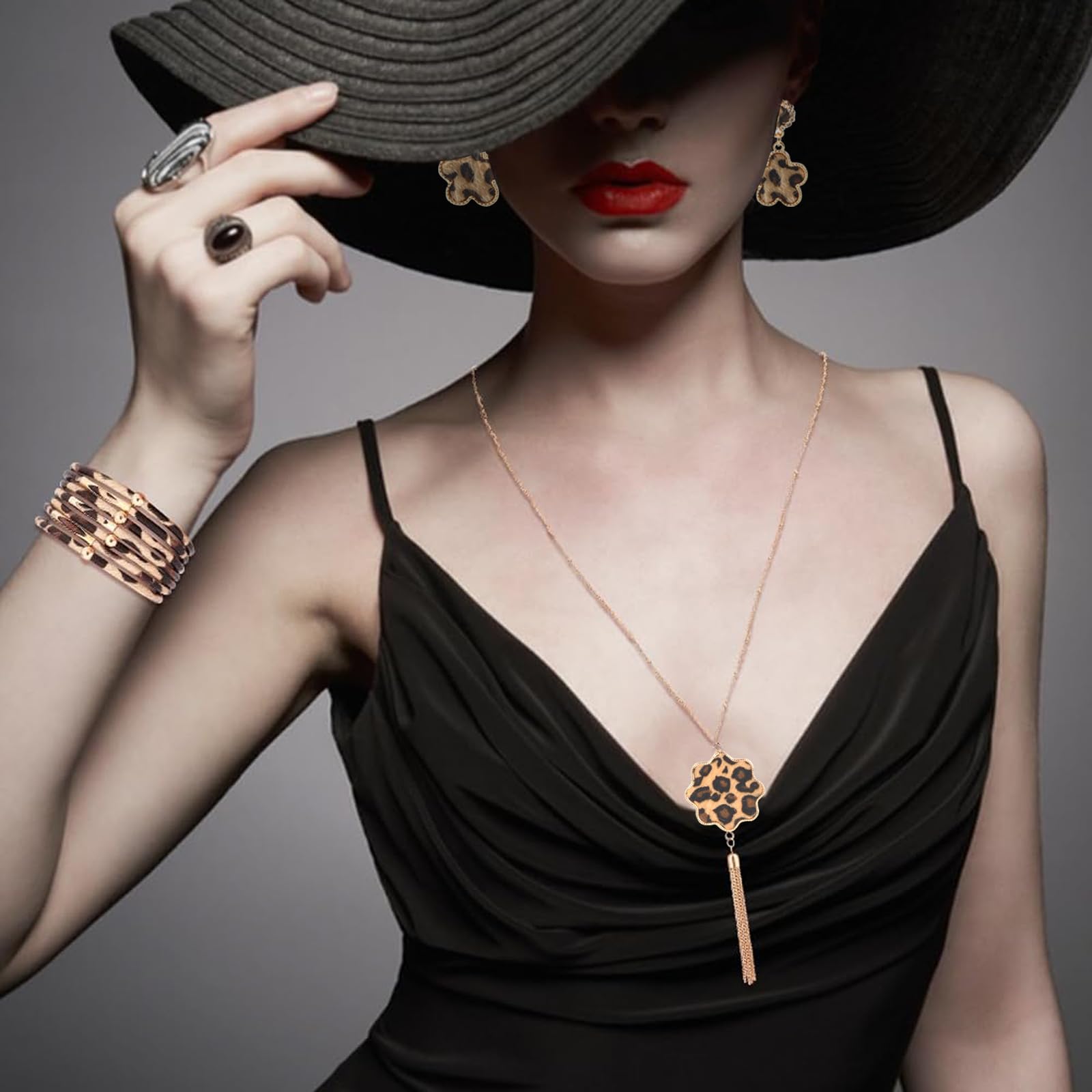 Orecchini Pendenti In Ecopelle Leopardata - Divertenti E Alla Moda, 5,7 Cm, Regalo Per Donne - 5