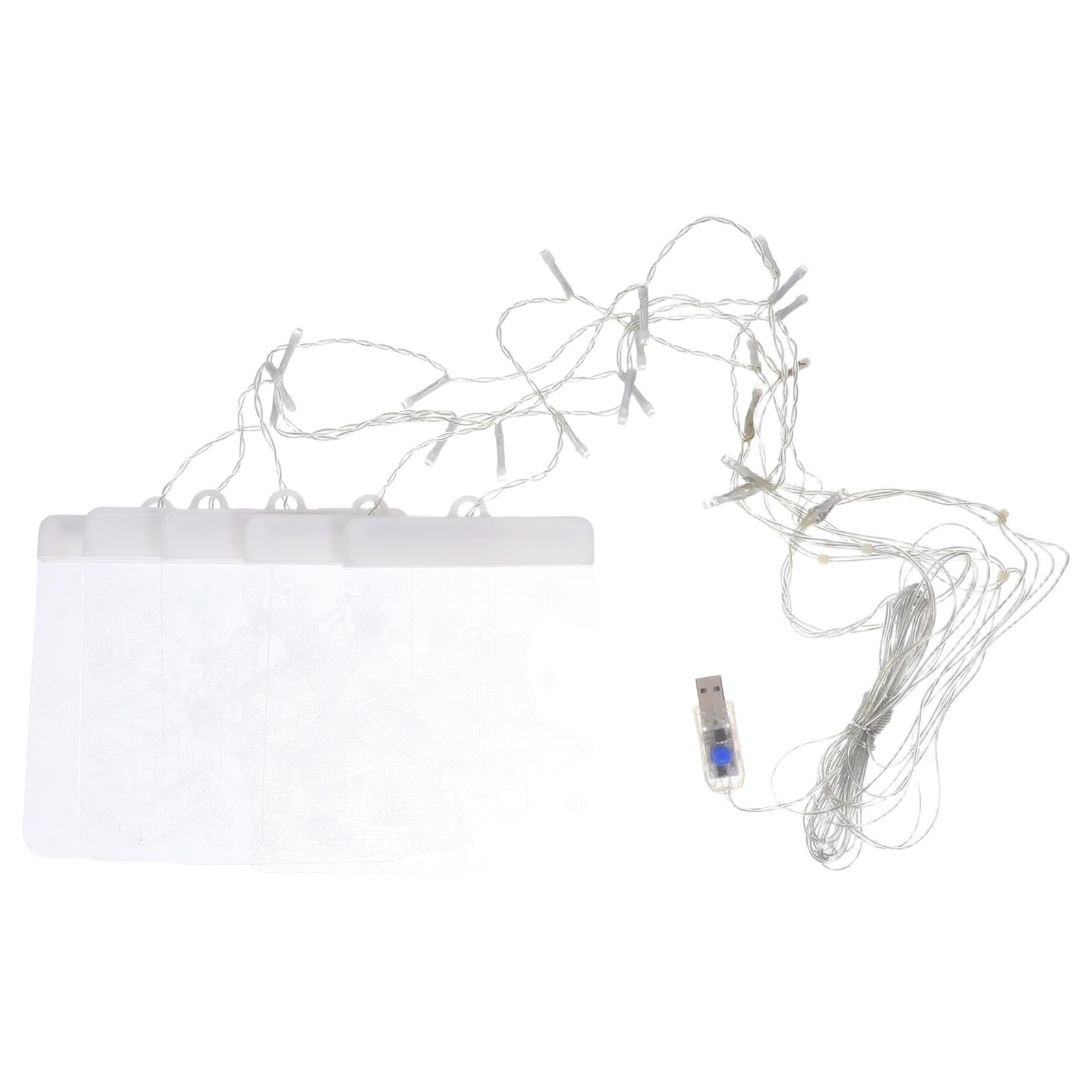 Guirlande lumineuse LED télécommandée à motifs étoiles et flocons pour fenêtres