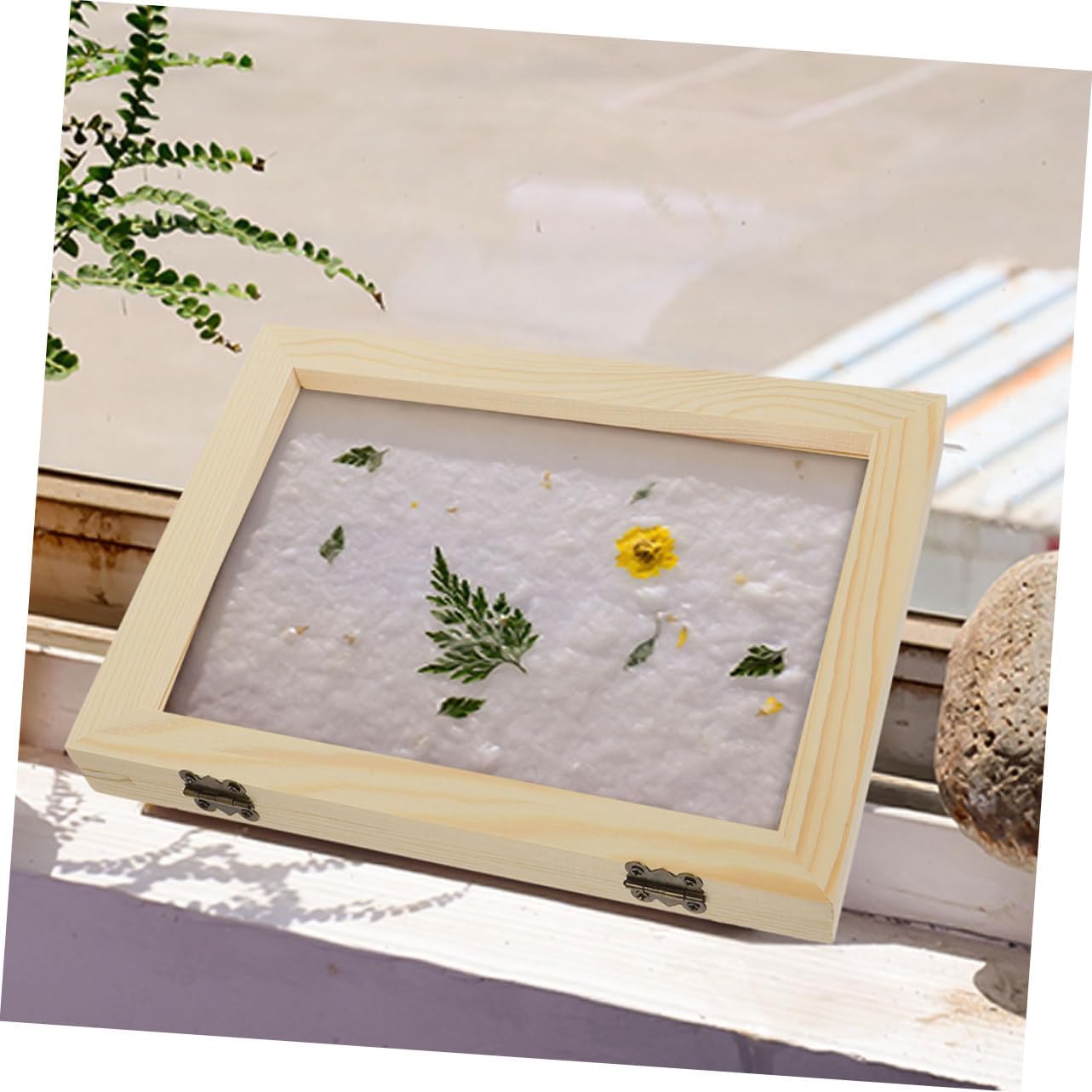 KONTONTY 2pcs Wooden Paper Making Frame Kit Handmade Paper Screen for Boys and Girls DIY Crafts Pine Wood Frame Making