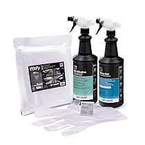 ERRECOM Kit Pulizia climatizzatori, Include Clima-Net 1L detergente Pulizia unità Interna e filtri, Cover Protettiva Wally, Bio Alkaline 1L detergente alcalino bio Pulizia unità Esterna, Guanti