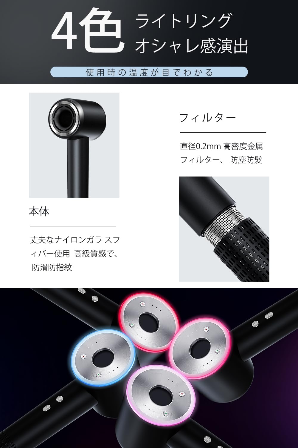 Amazon | ドライヤー 大風量 【2026革新モデル・ 超速乾 】1400W 5億高