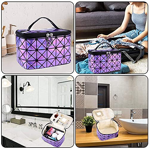Ubmsa Makeup Bag,Travel Bag Essentials With Mirror For Women Girls Gifts,Cosmetics Bag Case Storage,Travel Size Toiletries For Brush Jewelry Organizer Accessories (Purple) #TOP7