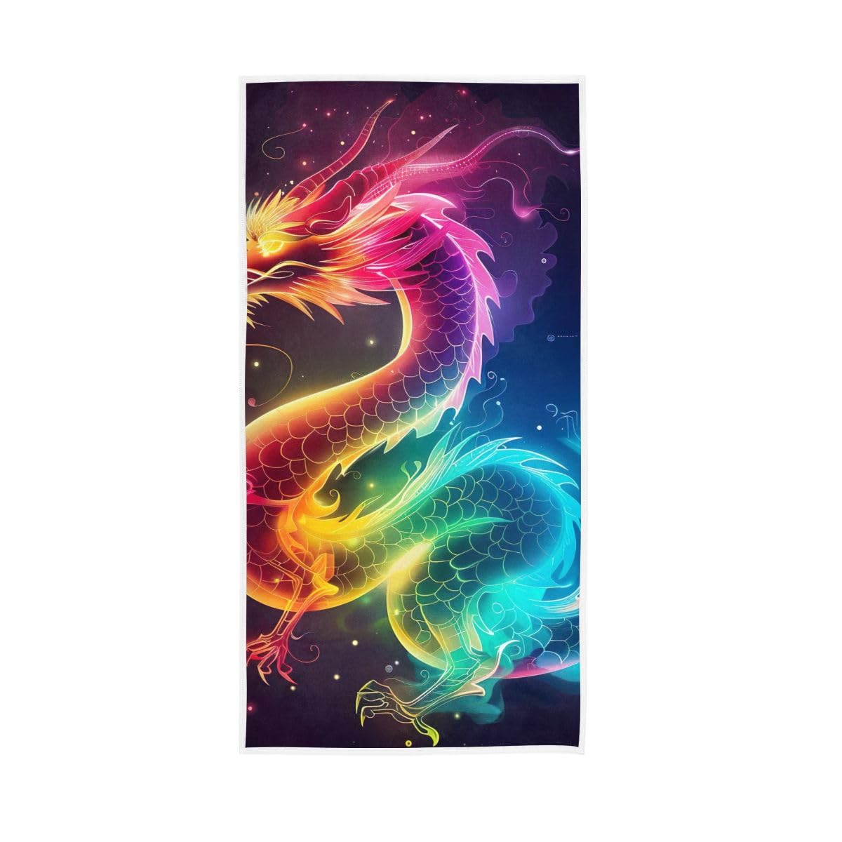 HUYGD Dragon Night Sky Hand Towel, Shower Towels for Hand, Face, Hair, Yoga, Kitchen, Bath 15 x 30 Inches