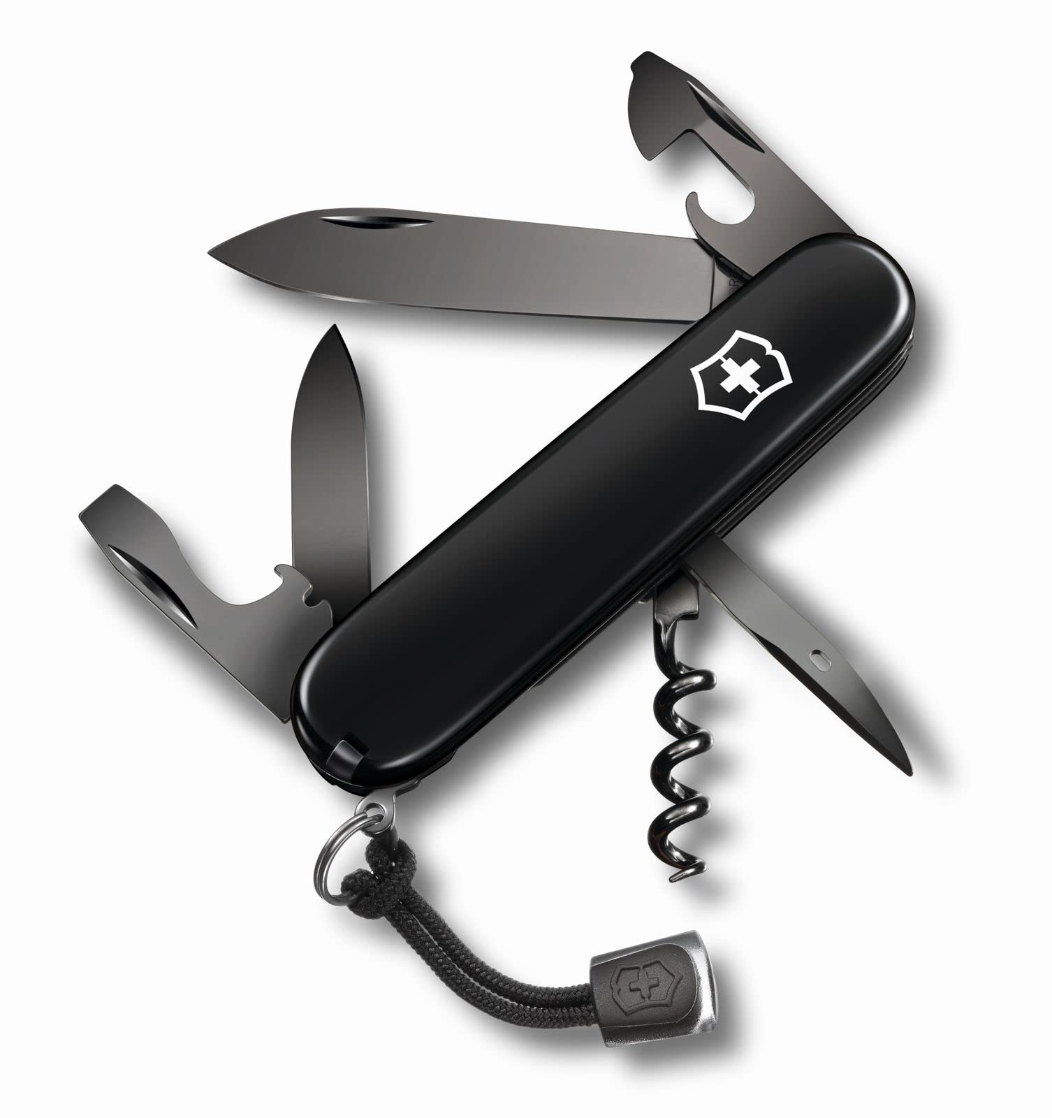 Victorinox, Spartan Onyx Black, Coltellino Svizzero, Originale, Multiuso, Campeggio, 13 Funzioni, Lama, grande, Cavatappi